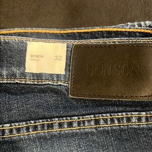Hudson Jeans Blue Straight Denim with Distressed Look